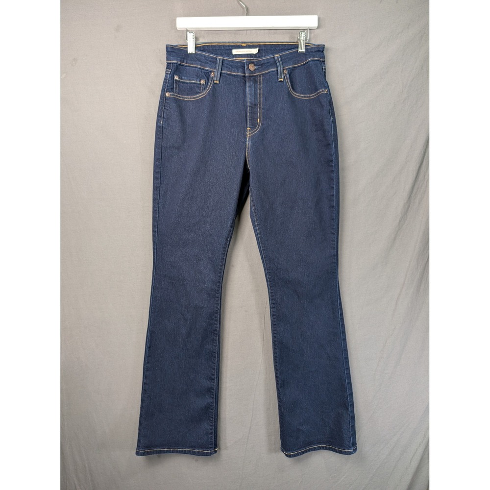 Levi 725 High Rise Bootcut Jeans Dark Wash Blue Denim Size 31